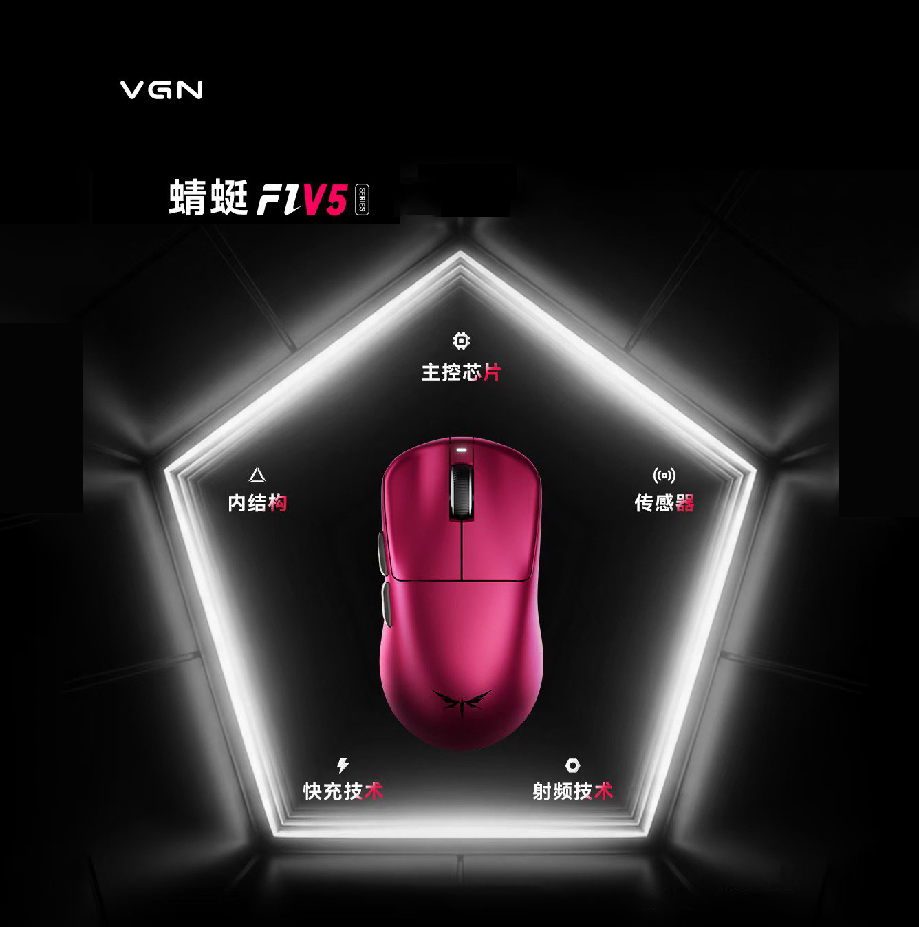 Esports Gaming Mouse Wireless - Беспроводная игровая мышь VGN Dragonfly F1