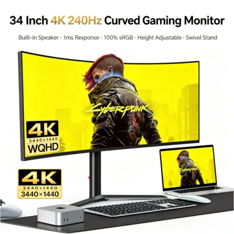 34-дюймовый 4K 165Гц изогнутый – обзор и цена Esports Gaming Monitor