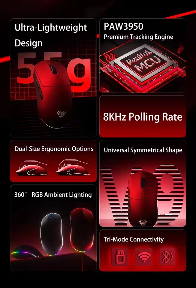AULA V9 Ultra Wireless Mouse T – обзор и цена Esports Gaming Mouse Wireless
